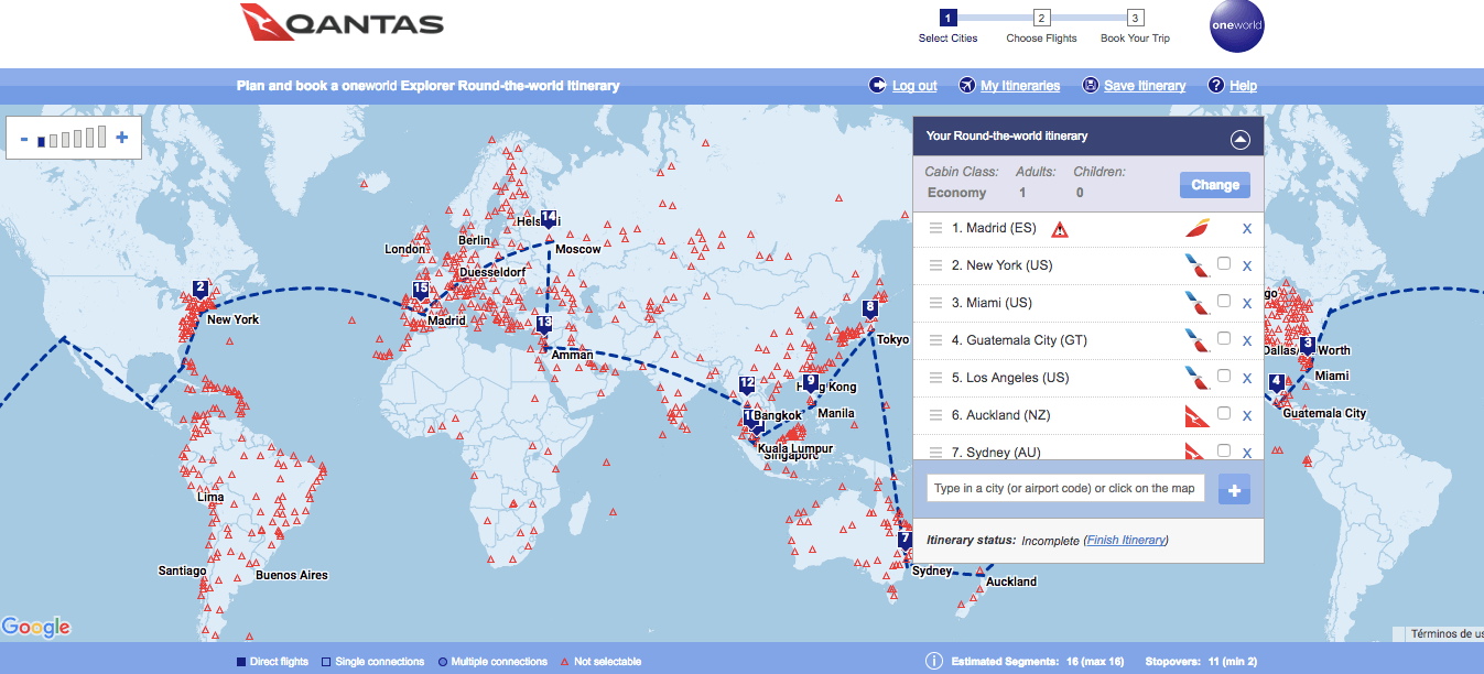 billete vuelta al mundo round the world ticket