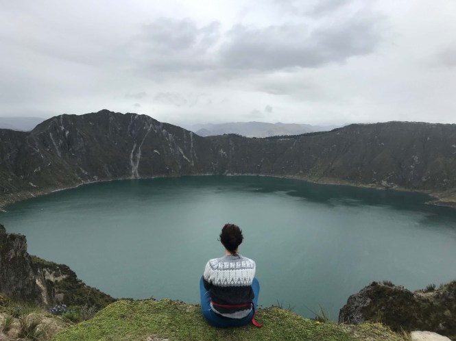 Yo en la laguna del Quilotoa loop